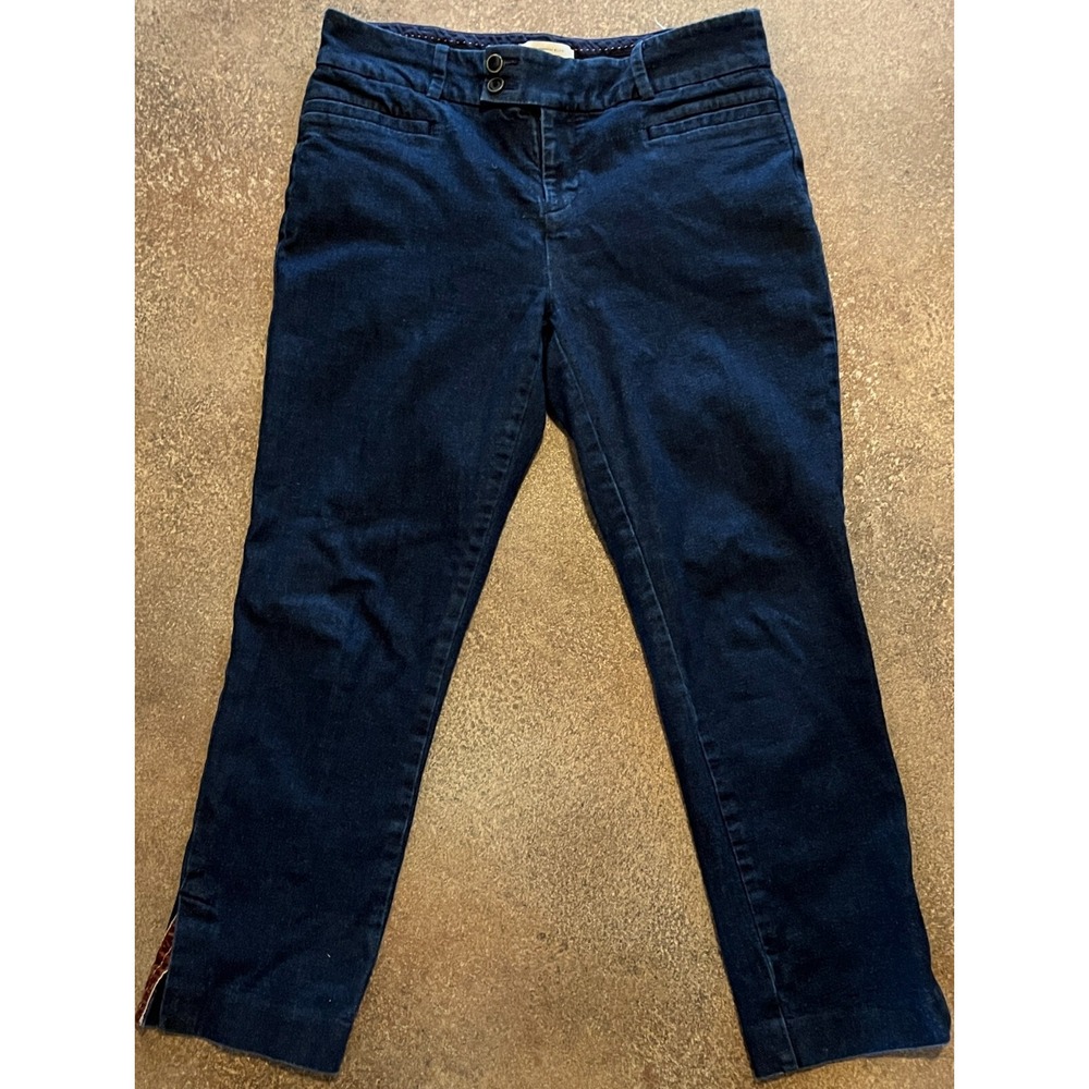 Anthropologie Essential Slim Trouser Waist Ankle Denim Pants Jeans Women 4 32x25